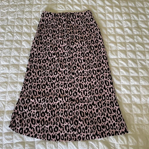 Maje pink leopard jipanta open slit midi skirt - Picture 10 of 15